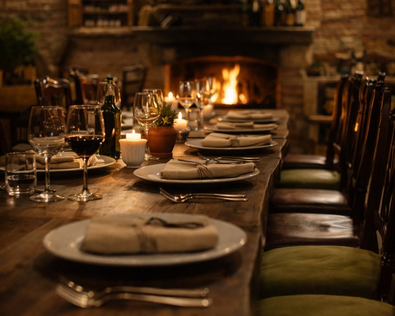 Tavola rustica in cantina